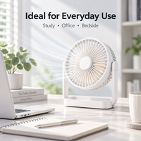 Ventilateur portable rechargeable à clipser, mini ventilateur de bureau, angle réglable, flux d'air silencieux pour la maison et le bureau, OEM ODM, vente en gros