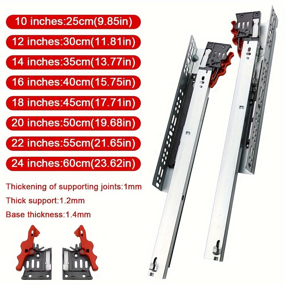 Fermeture douce sous la glissière montée de tiroir