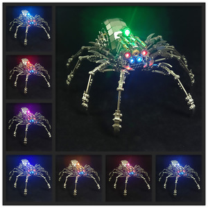 Modèle d'araignée mécanique lumineuse en métal à assembler, <span class=keywords><strong>puzzle</strong></span> <span class=keywords><strong>3D</strong></span>, <span class=keywords><strong>jouet</strong></span> DIY, artisanat créatif, décorations de table originales - Product Image 2