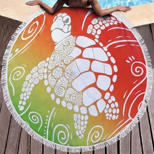 Toalla de Playa Extra Grande con Diseño de Criaturas Marinas, Microfibra, Borlas, Flecos, Manta de Playa Personalizada con Estampado de Animales Marinos, Toalla de Viaje para <span class=keywords><strong>Piscina</strong></span> - Product Image 3