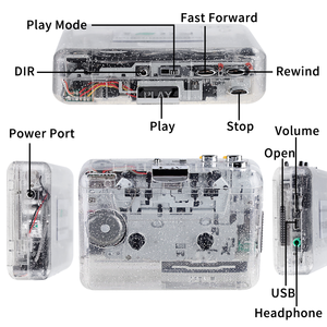Reproductor <span class=keywords><strong>de</strong></span> Casetes Estéreo Transparente Chino Barato, <span class=keywords><strong>Conversor</strong></span> <span class=keywords><strong>de</strong></span> Casete <span class=keywords><strong>a</strong></span> <span class=keywords><strong>MP3</strong></span> con Auto-Reversa, Alimentado por USB, con Conector para Auriculares <span class=keywords><strong>de</strong></span> 3.5mm - Product Image 4
