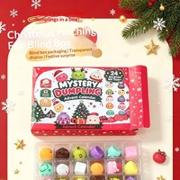 JCSL Calendrier de l'Avent Surprise Fidget Blind Box avec Jouet à Presser en TPE en Forme de Dumpling de Dessin Animé Mignon et Jeu de Compte à Rebours de Noël