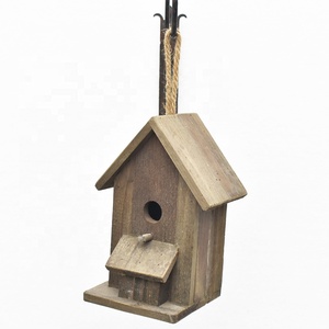 Vintage çiftlik ahşap kuş evleri asılı Birdhouse açık kapalı ahşap bahçe besleyici ağaç kuş evi ahşap kuş evi - Product Image 6