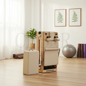 เครื่องออกกำลังกายพับได้ Cheer Folding Oak Wood Reformer รุ่น CP205 อุปกรณ์ฟิตเนสพกพาสำหรับใช้ในบ้าน เพื่อเสริมสร้างความแข็งแรงและความยืดหยุ่นของร่างกาย - Product Image 2