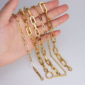 Kingcome สร้อยคอโซ่สแตนเลสสตีลปราศจากสารเคลือบทอง18K สำหรับผู้หญิงและผู้ชาย - Product Image 3