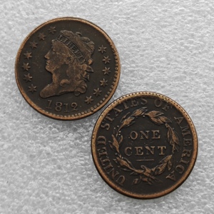 Pièces de monnaie commémoratives de style antique, 1 cent américain 1808-1814, « Buste Couronné Classique », cadeaux, décoration intérieure - Product Image 5