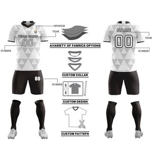 Uniformes de Futebol Personalizados de Alta Qualidade por Atacado, Novo Design, Camisa de Futebol Masculina Barata, Conjunto de Camisa de Futebol de Poliéster de Secagem Rápida - Product Image 4