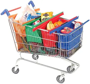 널리 사용되는 접을 수있는 재사용 식료품 카트 쇼핑 핸드백 토트