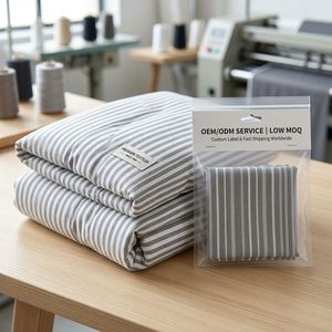 Housse de <span class=keywords><strong>couette</strong></span> 100% coton lavé, ensemble de literie rayé minimaliste pour lit simple, queen ou king size, textile de maison, 200TC, couvre-lit INS - Product Image 4