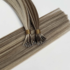 Raw Nano <b>Ring</b> Hair Wholesale 2025 Supplier Russian Nano <b>Ring</b> Hair Extensions 100 Virgin Human Hair Extension for Salon Blond - Product Image 2