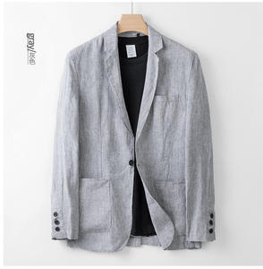 Nuova vendita calda giacca da <span class=keywords><strong>uomo</strong></span> giacca giacca da <span class=keywords><strong>uomo</strong></span> di <span class=keywords><strong>lino</strong></span> 100% Casual blazer allentato con un solo bottone taglie forti giacca da <span class=keywords><strong>uomo</strong></span> - Product Image 2