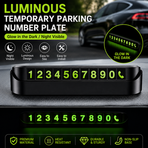 Placa de Matrícula Temporal Luminosa para Coche LC, Letrero con Número de <span class=keywords><strong>Teléfono</strong></span> que Brilla en la Oscuridad, Tarjeta de Estacionamiento Oculta para el Tablero, Accesorios para Auto - Product Image 1