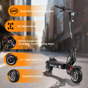 Eu Us Stock Scooter 9000w 40ah Brushless <b>Sensor</b> Dual Motor Foldable Waterproof 11 Inch Tires Aluminum Hydraulic Disc X7 Unleash - Product Image 2