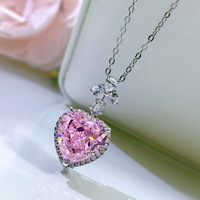 Collar con Colgante de Cadena de Eslabones en Forma de Corazón con Diamantes de Plata 925, Nuevo de Hui Zhi Yi Jewelry 2023, Estilo Deportivo para Mujer, 40+5