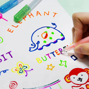 Ensemble de stylos à encre gel brillante 3D de couleurs assorties, surligneurs, stylos gel pailletés, coloriage, bricolage, stylos fluorescents pour dessin et peinture - Product Image 3