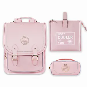 Customized 3 pieces set Euro japanese student kids girl mochilas escolares school backpack bags 3 in 1 school bag