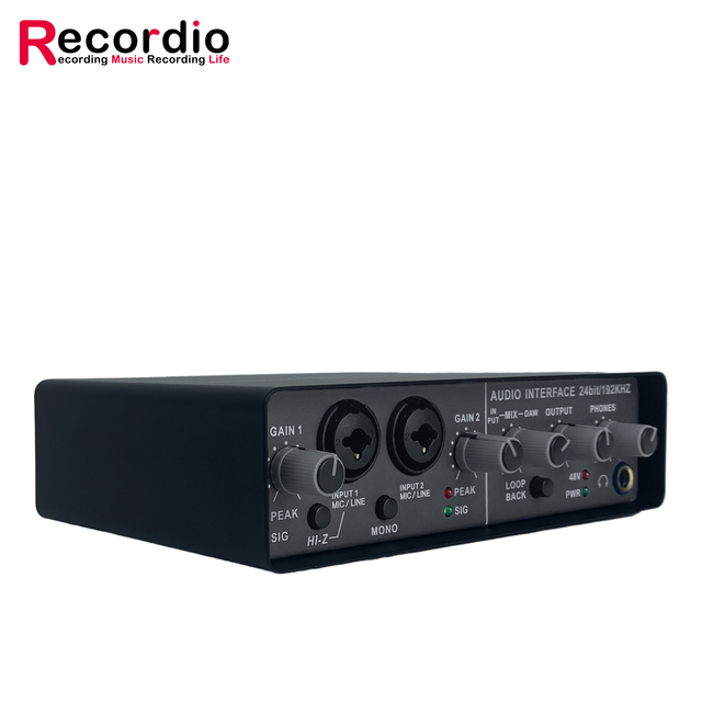 GAX-MD23 Audio Interface Computer Recording Sound Card Home Studio Audio Interface Can Connect 48V Condenser Microphone Guitar