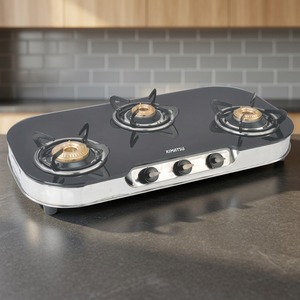 Nueva Cocina de Gas Portátil de 3 Quemadores con Superficie de Vidrio, Control Digital y Protección Contra Apagado de Llama para Uso en Hoteles y Hogares - Product Image 3