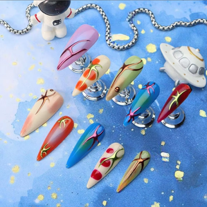 <span class=keywords><strong>Uñas</strong></span> postizas acrílicas al por mayor, nuevas, de diseño 3D con punta de diamante, hechas a mano, de 10 piezas, estilo almendra y stiletto, fáciles de aplicar. - Product Image 5