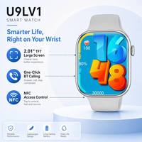 Reloj Inteligente U9LV1 Cuadrado de 2.01" con Pantalla TFT, Correa de Silicona, Llamadas por BT, NFC, Resistente al Agua IP67, Monitor de Ritmo Cardíaco, Rastreador de Actividad Física para Hombre