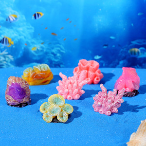 Decoraciones de Coral Artificial para Acuarios, Varios Colores, Adornos de Arrecife Miniatura de Resina Suave - Product Image 1