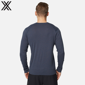 Barato al por mayor de <span class=keywords><strong>la</strong></span> fábrica de secado rápido poliéster hombres <span class=keywords><strong>gimnasio</strong></span> de entrenamiento pequeño de cuello redondo de <span class=keywords><strong>manga</strong></span> larga T Shirt - Product Image 3