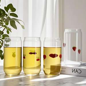 Tazas personalizadas de borosilicato alto, vaso de agua para bebidas creativas para el hogar, lata de vidrio estilo flor pegajosa para jugo, té de la leche - Product Image 3