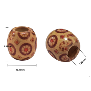 12 piezas de cuentas de madera natural pintadas, redondas y sueltas, para la fabricación de joyas, macramé, rosarios, pulseras, collares y manualidades para el cabello. - Product Image 2