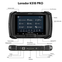 Lonsdor K518 PRO FCV Version Programmeur de clé de voiture tout-en-un Série de voitures 5 + 5 Utilisation gratuite Fonctions complètes