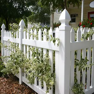 White Color Vinyl Picket Fence PVC Fence