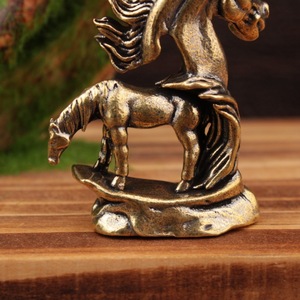 Figura de caballo de latón, escultura de animal, decoración de mesa, regalo de inauguración de casa - Product Image 2