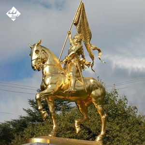 Sculpture extérieure vintage française en bronze de Jeanne d'Arc, statue de <span class=keywords><strong>chevalier</strong></span> en cuivre doré pour parc, place, villa, cour - Product Image 3