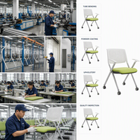 Chaise de formation pliable et empilable, mobile, hauteur d'assise 450 mm, robuste, pour projets gouvernementaux et scolaires, fourniture pour appels d'offres