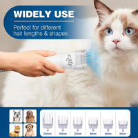 Mise à jour de l'AFP Kit de toilettage pour animaux de compagnie avec tondeuse électrique Brosses pour chiens et chats Kits de toilettage sous vide pour la perte et le nettoyage des poils d'animaux