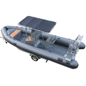 Heavy Duty 22 ft Open RIB 660 Double Aluminum Rigid Hull <b>PVC</b>/Hypalon Inflatable Boats With T-<b>top</b> for Sale - Product Image 6