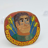 Insigne de bouton épingles en relief Logo personnalisé forme ronde or doré sport fer Poly sac Europe Art populaire cadeau d'affaires peint CN;SIC