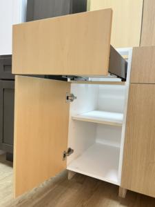 Gabinetes de cocina de diseño moderno RTA Vietnam Puerta de panel plano Estilo madera contrachapada melamina muebles modulares fregadero Base bisagra apartamento - Product Image 5