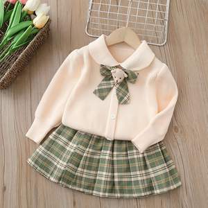 Maglione per bambini JK Set autunno nuovo stile gonna da principessa da bambina <span class=keywords><strong>elegante</strong></span> Set di due pezzi <span class=keywords><strong>abbigliamento</strong></span> autunnale per bambini - Product Image 1