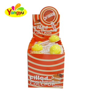 Factory Price Soft <strong>Orange</strong> Filled Marshmallow <strong>Pop</strong> with Sweet Sugar Coating - Product Image 4