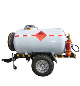 Camión cisterna de combustible pequeño de dos ruedas, capacidad de 500 galones