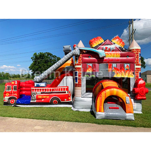 Château gonflable de <span class=keywords><strong>camion</strong></span> de pompiers en PVC commercial avec toboggan, station de pompiers, château gonflable pour <span class=keywords><strong>location</strong></span> - Product Image 3