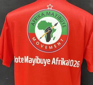 T-shirt Rossa Personalizzata del Movimento Mayibuye Africano 2026, Maglietta a Maniche Corte per Campagna Politica Africana - Product Image 6
