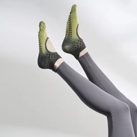 Crew Femme Logo Personnalisé Grip Antidérapant Coton Premium Fitness Pilates Crew 5 Toes Yoga Gripper Pilates Chaussettes