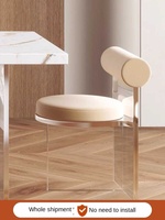 Chaise de salle à manger suspendue mobile en acrylique transparent nordique de haute qualité avec dossier en velours pour meubles de maison