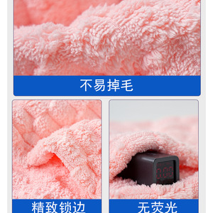 Serviette de séchage capillaire en polaire corail à séchage rapide, couleur unie, pour usage domestique - Product Image 4