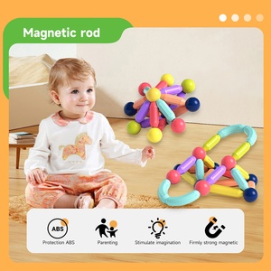 Blocs de <span class=keywords><strong>construction</strong></span> magnétiques 56 pièces ensemble jouets éducatifs bricolage couleur aimant tiges et boules jeux de <span class=keywords><strong>Construction</strong></span> - Product Image 3