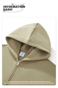Low Moq Wholesale Zipper Fleece With Hoodie <b>Pocket</b> Plus Size Men's <b>Zip</b> up <b>Hoodies</b> Oversized Blank Unisex Luxury Hoodie for Men - Product Image 5