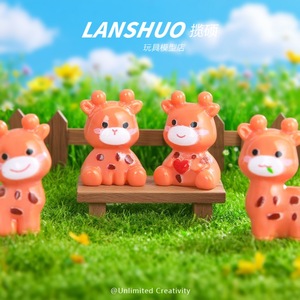 Lanshuo - Juego de Adornos de Resina de Ciervo de Dibujos Animados en Miniatura 3D para Manualidades, Adornos de Escritorio, Accesorios de Resina Epoxi Plástica - Product Image 4
