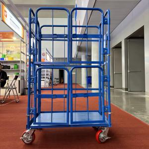 Contenitore per portabiancheria pieghevole in acciaio con rete metallica Mobile a caricamento pesante - Product Image 3