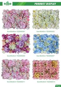 Panneau mural de fleurs artificielles en <span class=keywords><strong>soie</strong></span> artificielle 3D personnalisé Tizen pour mariage, décoration de fond - Product Image 5